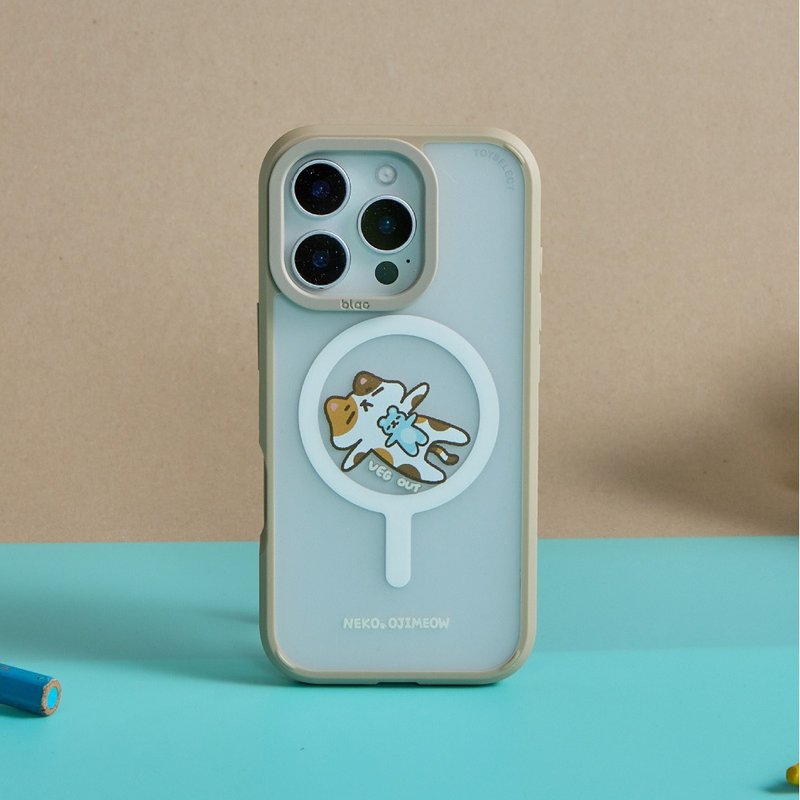 歐吉喵NEKO OJIMEOW耍廢日常極光霧透MagSafe iPhone手機殼 - 手機殼/手機套 - 塑膠 多色