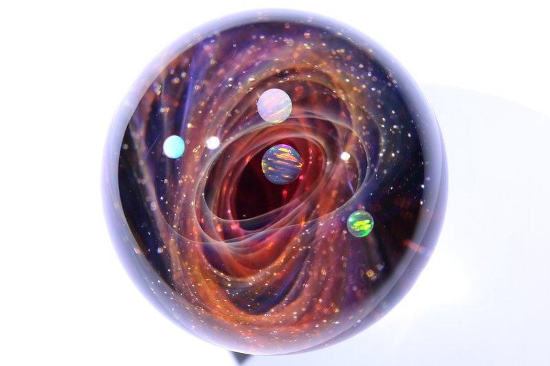 51mm 宇宙玻璃球擺設 no.M069 - 擺飾/家飾品 - 玻璃 紅色