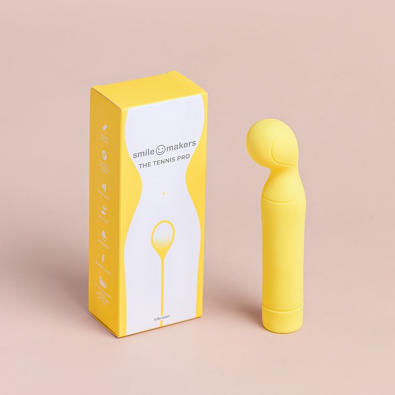 The Tennis Pro - Powerful G-Spot Vibrator With Rounded Head - Adult Products - Silicone Yellow