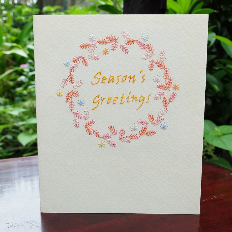 [paper embroidered card] Christmas / New Year greeting card - การ์ด/โปสการ์ด - กระดาษ 