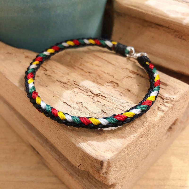 Five-color Wax rope bracelet/single - สร้อยข้อมือ - เงินแท้ หลากหลายสี