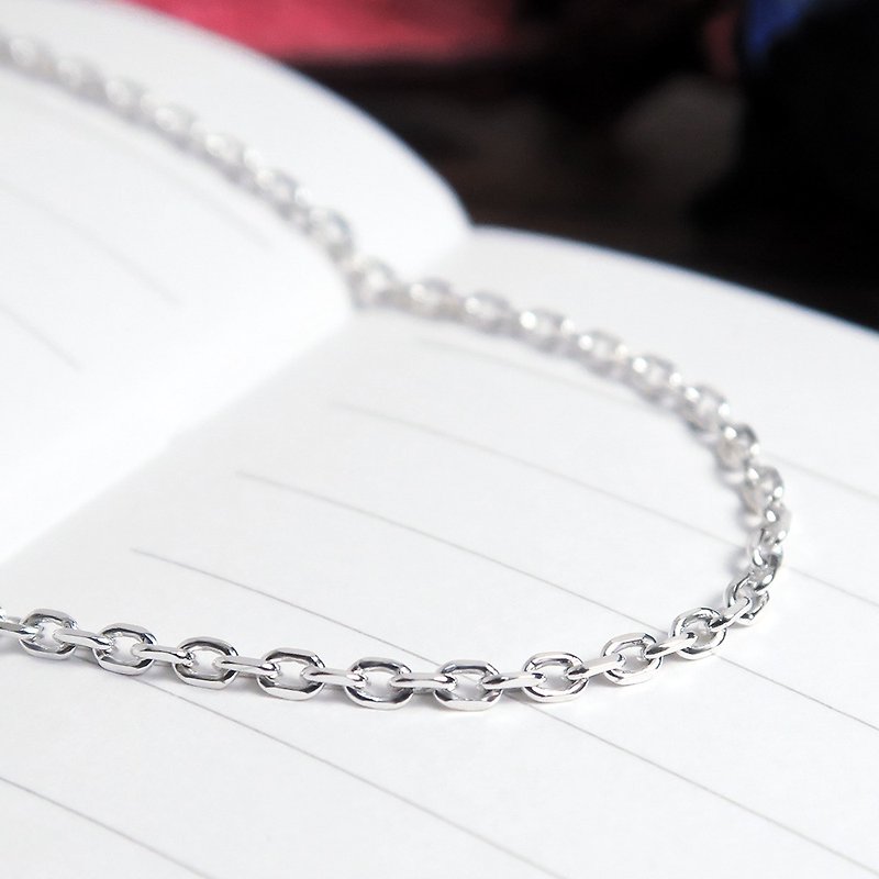 Sterling Silver Matching Chain Square Angle Chain (1.8mm Thin Chain) 925 Sterling Silver Custom Length Necklace - Long Necklaces - Sterling Silver Silver