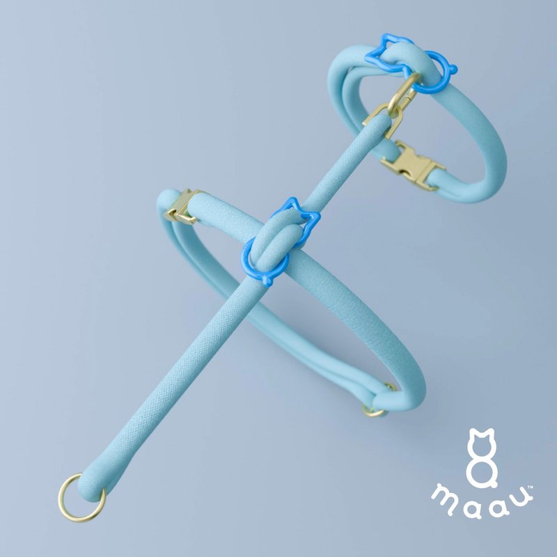 3-模組貓胸背帶 - 天空藍 - 項圈/牽繩 - 尼龍 