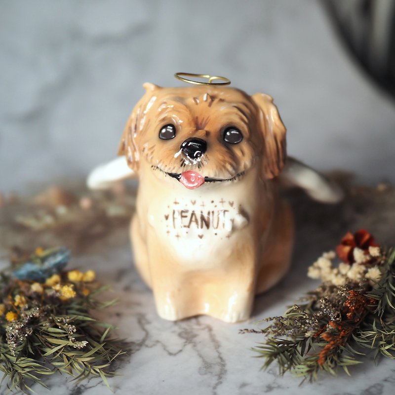 Custom pet portrait- your pet on porcelain Ashes jar urn ,  dog, cat, bunny - Other - Porcelain Multicolor