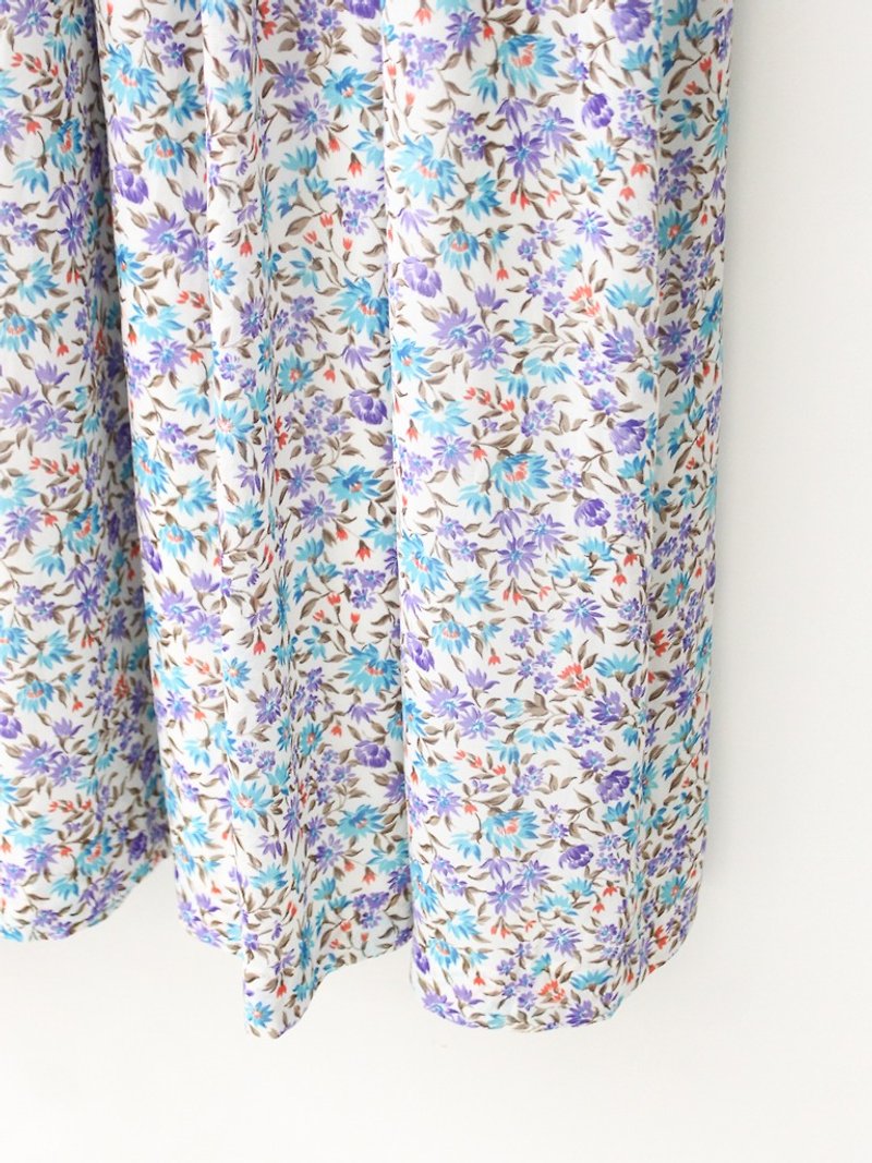 【RE0809D1310】夏日本製復古甜美浪漫紫色碎花寬鬆短袖古著洋裝 - 洋裝/連身裙 - 聚酯纖維 紫色