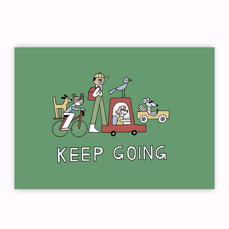明信片 | Keep Going - 心意卡/卡片 - 紙 綠色