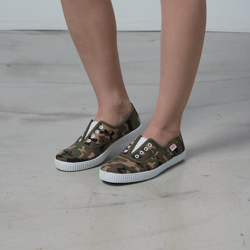 Spanish nationals canvas shoes CIENTA 55035 22 Camo adult size - Women's Casual Shoes - Cotton & Hemp Green