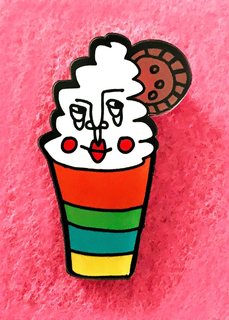 ISATISSE RAINBOW ICECREAM Acrylic Pin - Brooches - Acrylic Multicolor