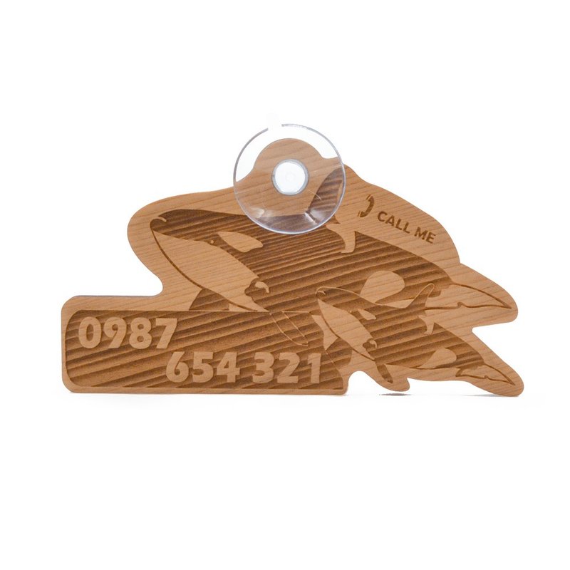 Taiwan Cypress Pro Parking Sign - Killer Whale | Pause the parking sign custom lettering parking number plate - อื่นๆ - ไม้ สีทอง