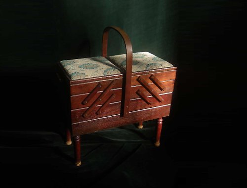 老時光OLD-TIME Vintage & Classic & Deco 【老時光 OLD-TIME】早期歐洲大款木製裁縫箱