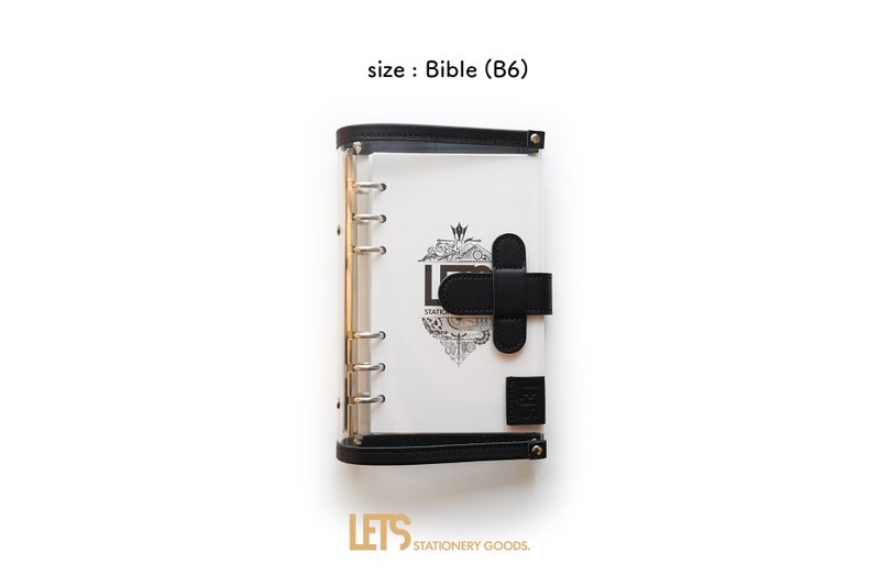 LETS Clear Personal Organizer  - Black - Bible (B6) - สมุดบันทึก/สมุดปฏิทิน - หนังแท้ สีดำ