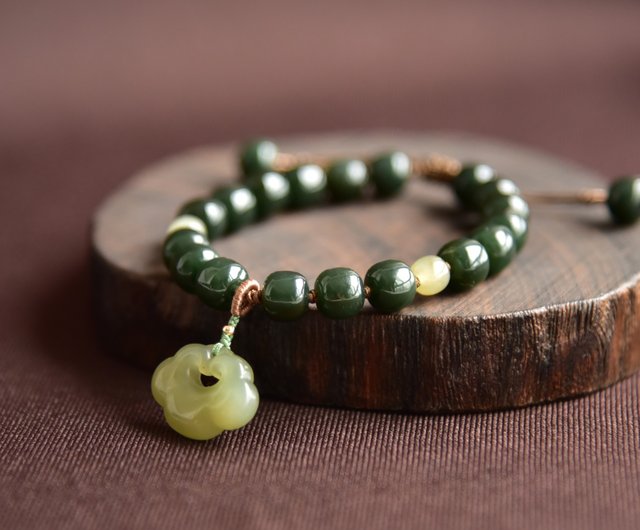 極美 和田玉 糖料 精雕山水 手把件 5340-1/6 スリランカ