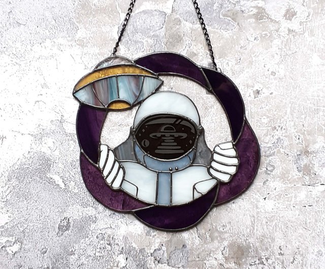 ステンドグラスブラックホール宇宙飛行士ドリームキャッチャー