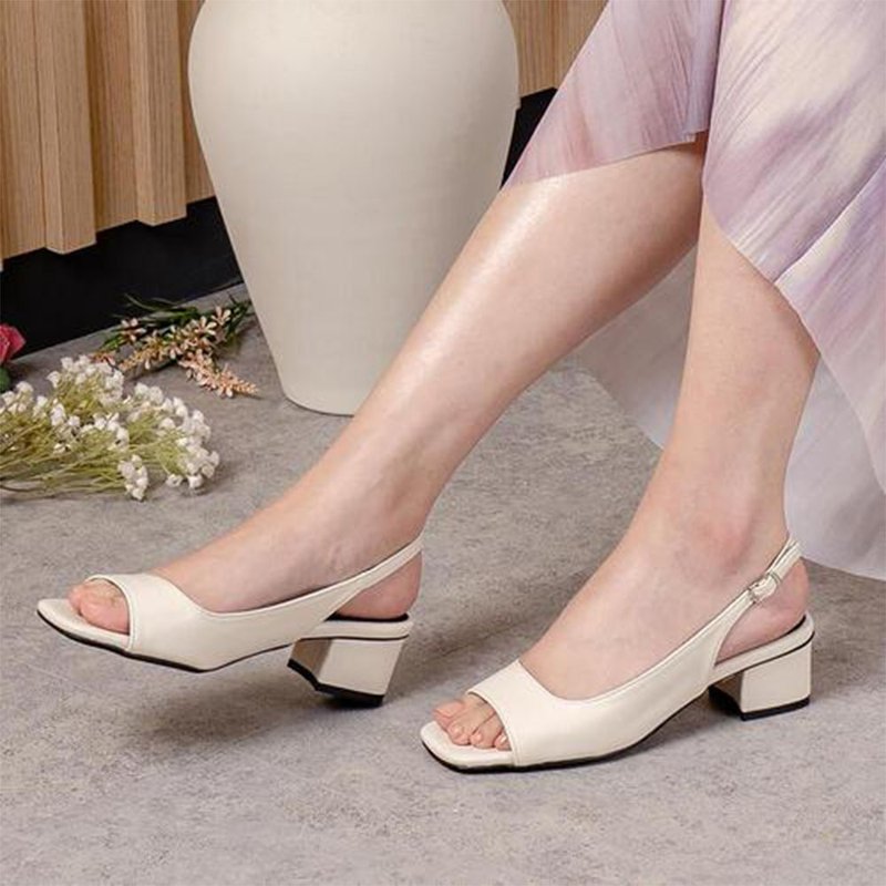 PRE-ORDER SPUR Lissome toeopen SS8023 IVORY - รองเท้าหนังผู้หญิง - วัสดุอื่นๆ 