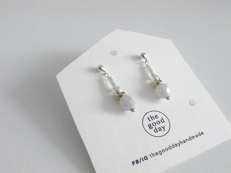Mini earrings｜Tiffany Blue Mix & Match Silver Earrings - ต่างหู - เครื่องเพชรพลอย สีเขียว