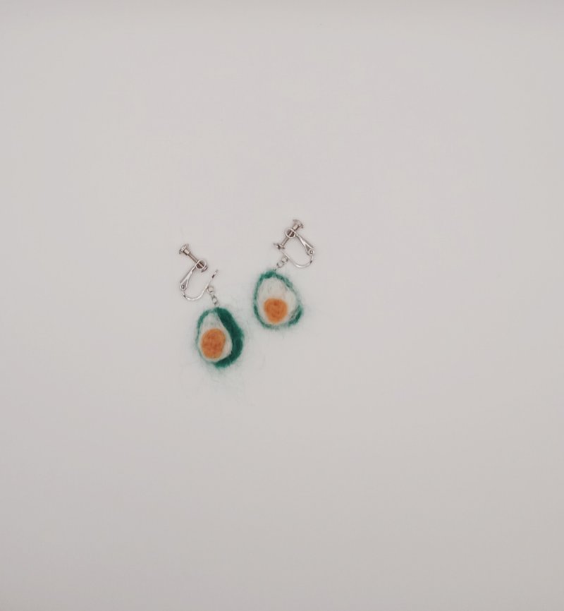 Fruit Collection Avocado Earrings Stainless Steel Anti-Allergy Earrings - Earrings & Clip-ons - Wool 