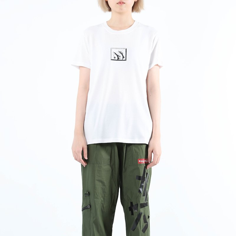 洗白白膠原蛋白印花Tee (白) 103系列 - T 恤 - 環保材質 白色