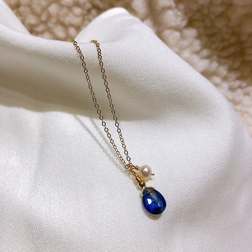 ITS jewelry ITS-N109【雙寶石・藍晶・珍珠】14kgf項鍊