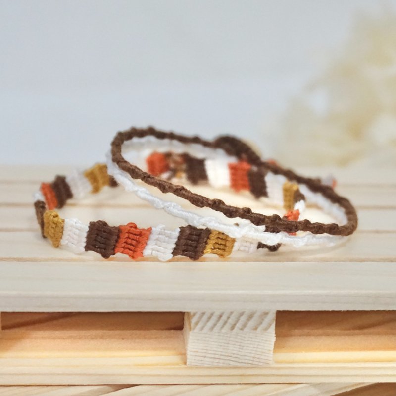 Plaid Bracelet Set | Customized Braided Bracelet - Bracelets - Thread Brown