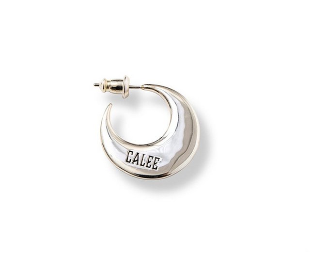 Calee Moon Roll Silver Pierce New Moon Sterling Silver Earring
