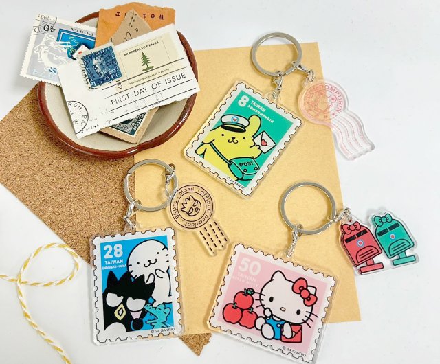 台湾放浪中】サンリオ サンリオキーホルダー アクリルアクリル切手