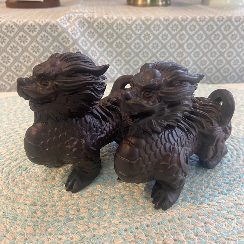 黑壇麒麟  消災解難 瑞獸  招財進寶 多子多孫 A341 - 擺飾/家飾品 - 木頭 