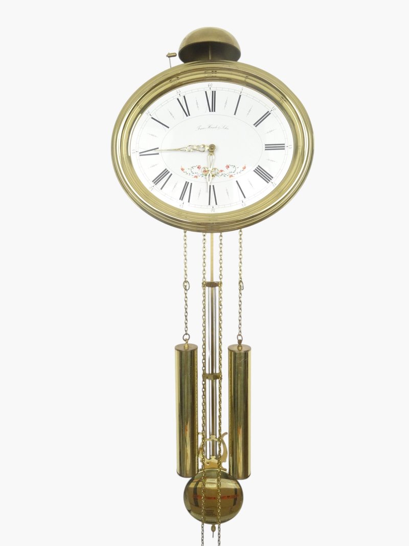 Vintage Antique Old German Comtoise Wall Clock 8 day Hermle - 時鐘/鬧鐘 - 其他金屬 