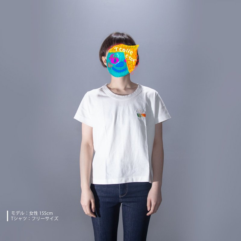 かわいい刺繍の　お新香 Tシャツ　レディース フリー　Tcollector - 女 T 恤 - 棉．麻 白色