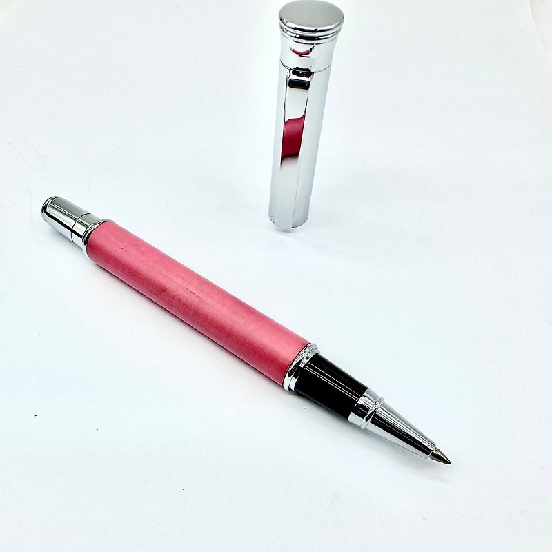 Wooden pen log cherry blossom powder steel ball pen German Schmitd 888F refill [Tiger Crane] - Rollerball Pens - Wood 