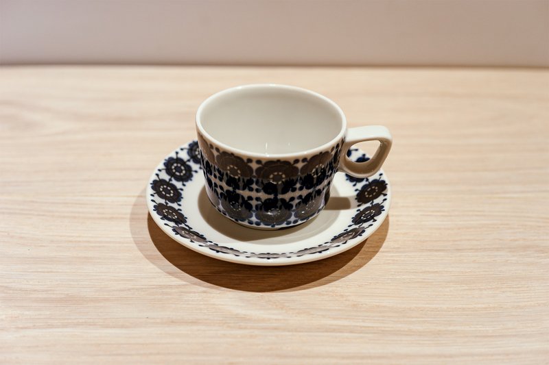 Schönwaldー青藍色幾何花朵下午茶/咖啡杯盤組 - 咖啡杯/馬克杯 - 陶 藍色