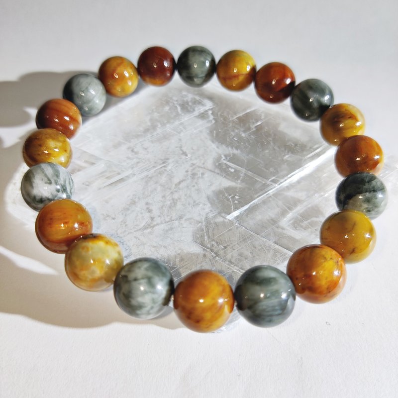 【訂製品】彩色 鷹眼石 Hawk's Eye 手串 10mm 灰橙比例隨機 - 手鍊/手環 - 水晶 