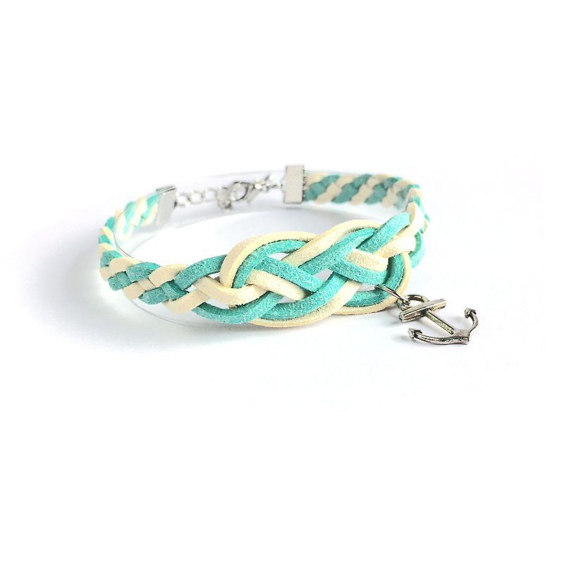 Handmade Braided Sailor Knot Bracelets - mint green limited - สร้อยข้อมือ - วัสดุอื่นๆ สีเขียว