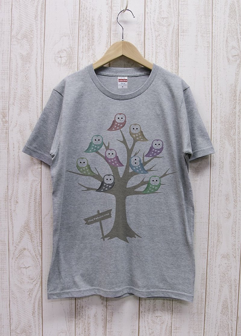 Men Fuku6 Tee Men Fukuro Tree Heather Gray / R008-T-GR - Unisex Hoodies & T-Shirts - Cotton & Hemp Gray