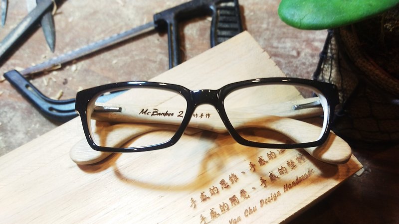 Taiwan handmade retro fashion glasses [MB2] action series exclusive patented touch technology Aesthetics artwork - Glasses & Frames - Bamboo Brown