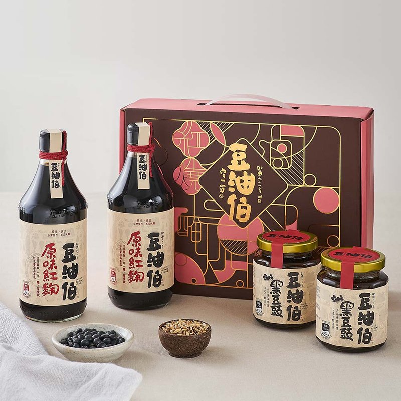 【豆油伯】紅麴飄香醬油醬料禮盒組 - 醬料/調味料 - 玻璃 