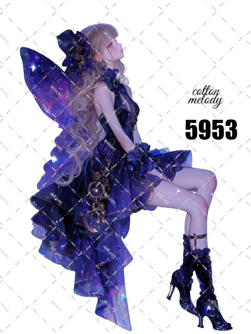 original sticker no.5953 人物ステッカー オリジナルステッカー 人物ステッカー 女の子ステッカー オリジナル人物ステッカー - 貼紙 - 紙 