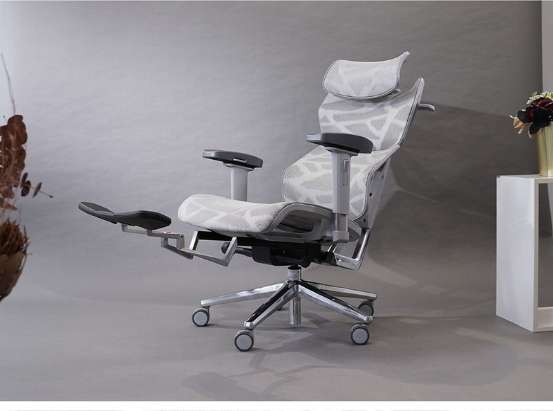 irocks T27S Cloud Rock Mesh Ergonomic Chair Computer Chair with Footrest Meteoric Gray - เก้าอี้โซฟา - วัสดุอื่นๆ 