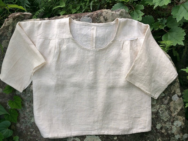 Hand-woven hemp blouse D - เสื้อผู้หญิง - ผ้าฝ้าย/ผ้าลินิน 
