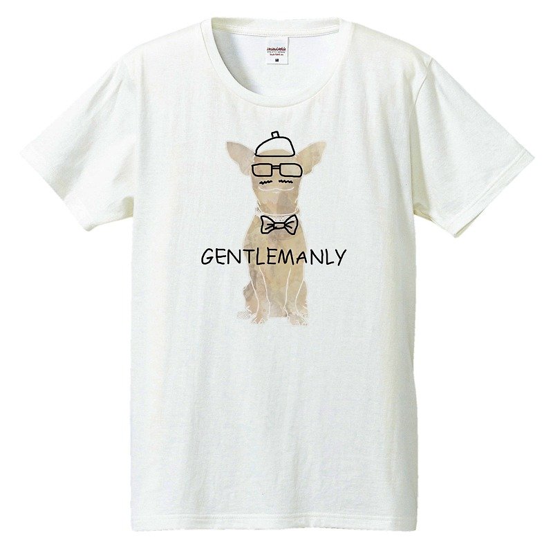 T-shirt / gentlemanly - เสื้อยืดผู้ชาย - ผ้าฝ้าย/ผ้าลินิน ขาว