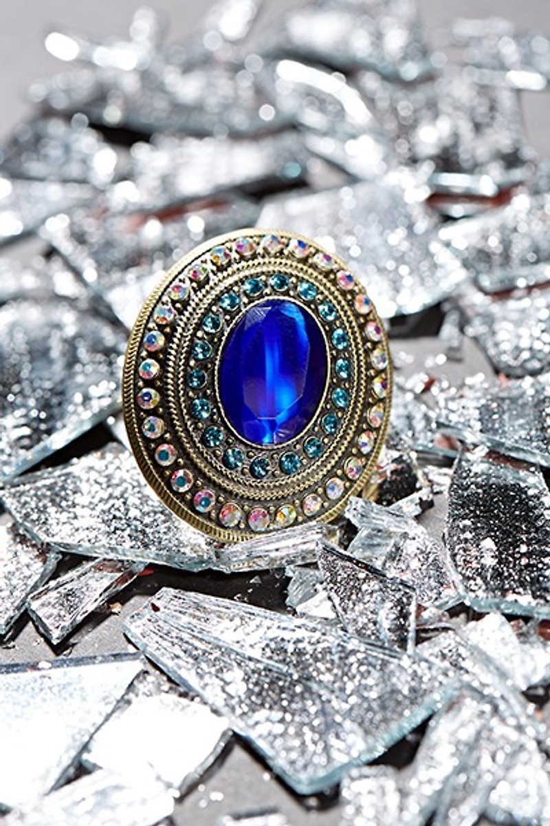 貓眼異國藍寶石 青銅戒指 - 戒指 - 其他金屬 紅色