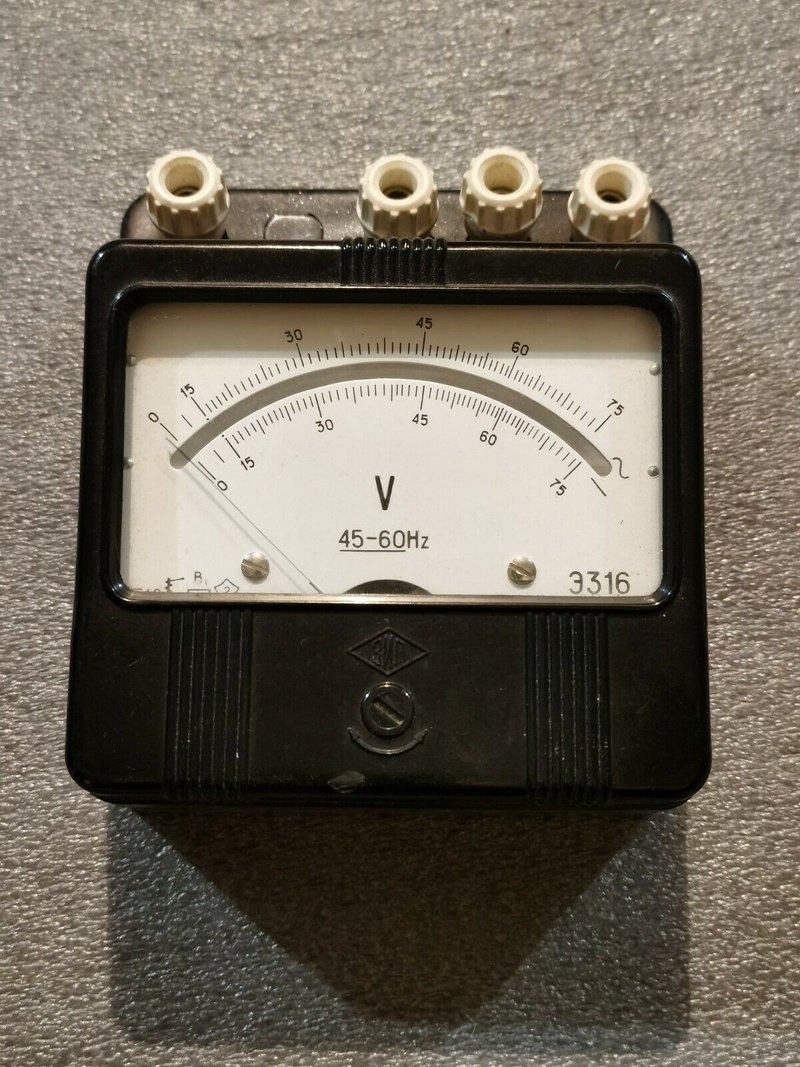 1967 Pointer Voltmeter AC DC USSR Soviet panel voltage meter 600V original - Items for Display - Other Materials Black