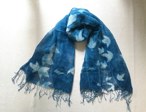 Botanic Cyanotype Scarf - Passiflora