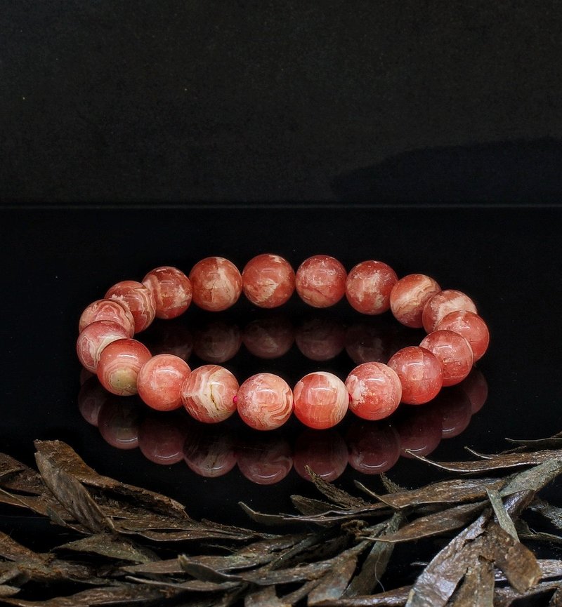 11mm Rhodochrosite Bracelet - สร้อยข้อมือ - คริสตัล 