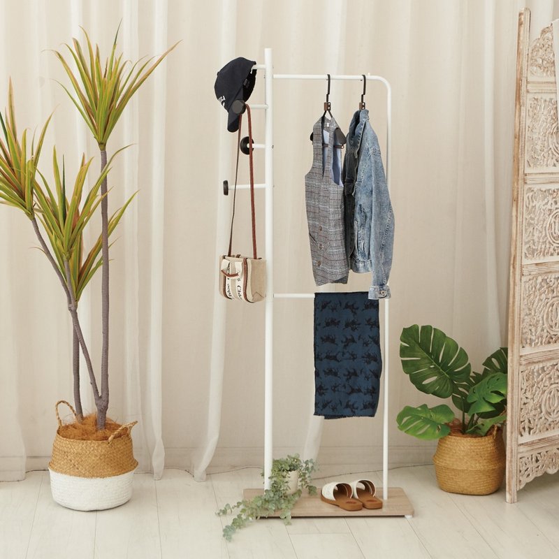 Modern style double pole coat rack (2 colors) - ตะขอที่แขวน - โลหะ สีดำ