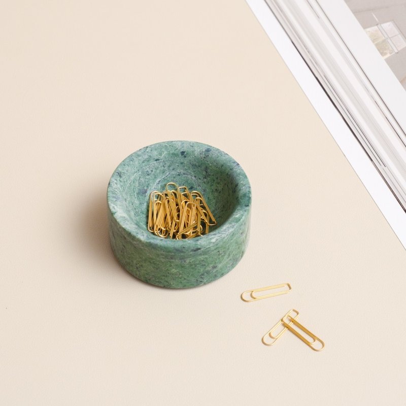 【惜物良品】大理石小碟/醬油碟 多用途收納  (台灣蛇紋石) - 碟子/醬料碟/醬油碟 - 玉石 綠色