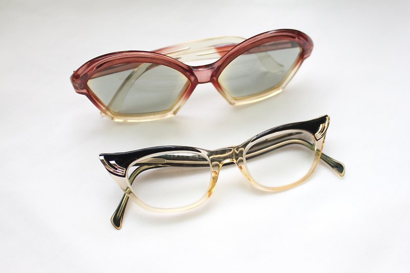FOAK Vintage 70s Cat Eye and Shell Antique Glasses - Glasses & Frames - Other Materials 