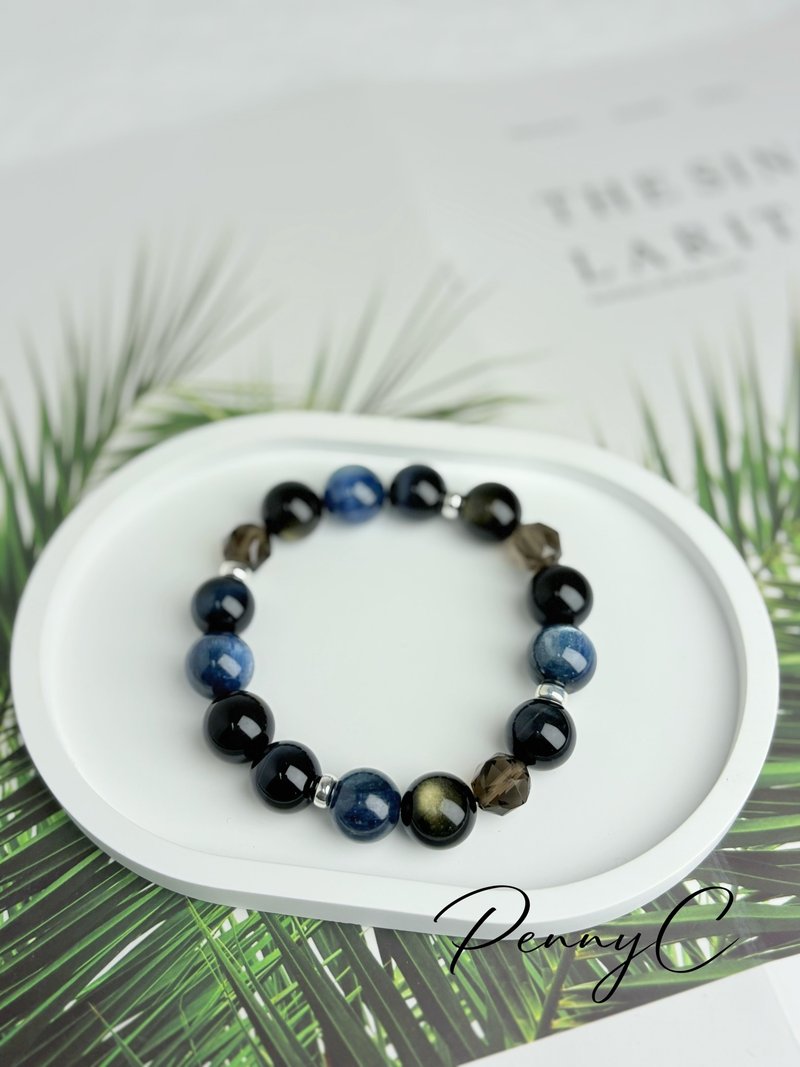 藍晶石 藍虎眼 金曜石 冰曜石 穩定情緒 釋放壓力 幫助溝通 水晶 - 手鍊/手環 - 水晶 