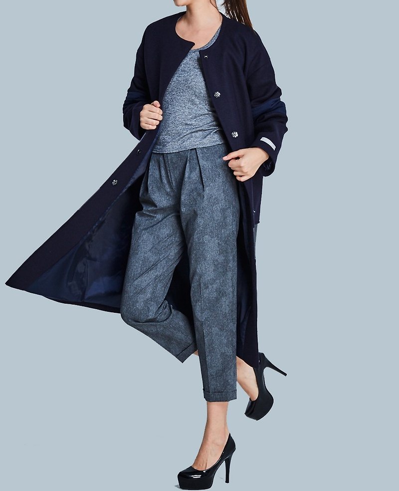 【Off-season sale】Dark gray discount suit pants/(183PT01GY01) - กางเกงขายาว - เส้นใยสังเคราะห์ สีเทา
