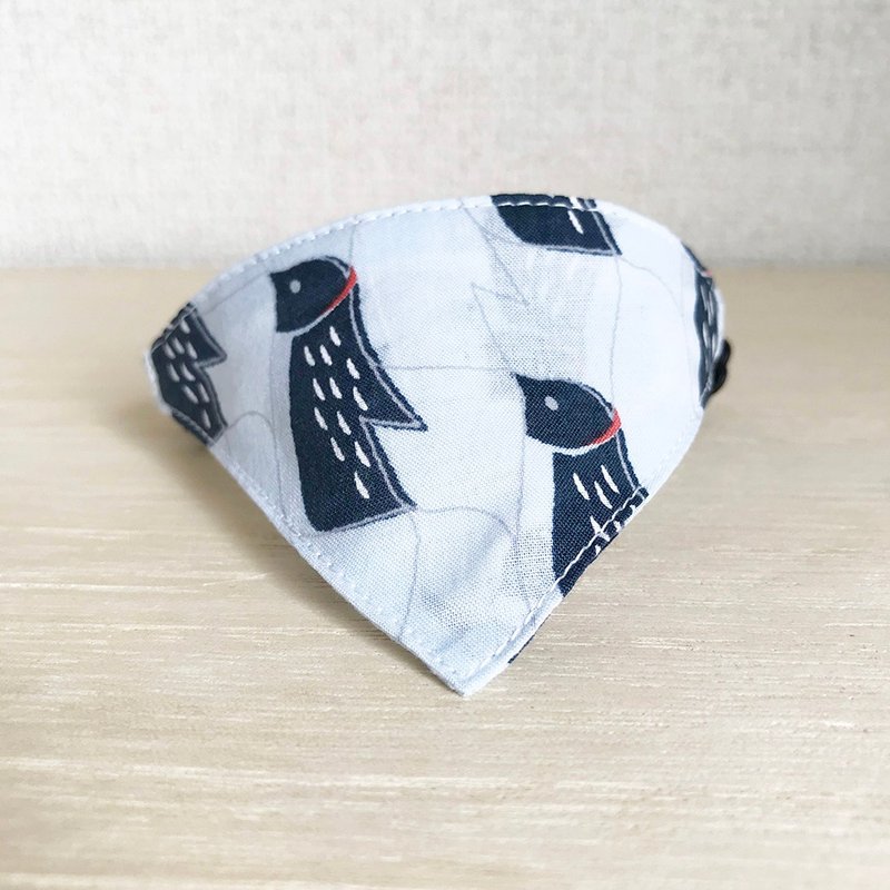 [Trick Picture Penguin Pattern] Bandana Style Safety Collar for Cats Safety Collar Cat Collar - Collars & Leashes - Cotton & Hemp Blue