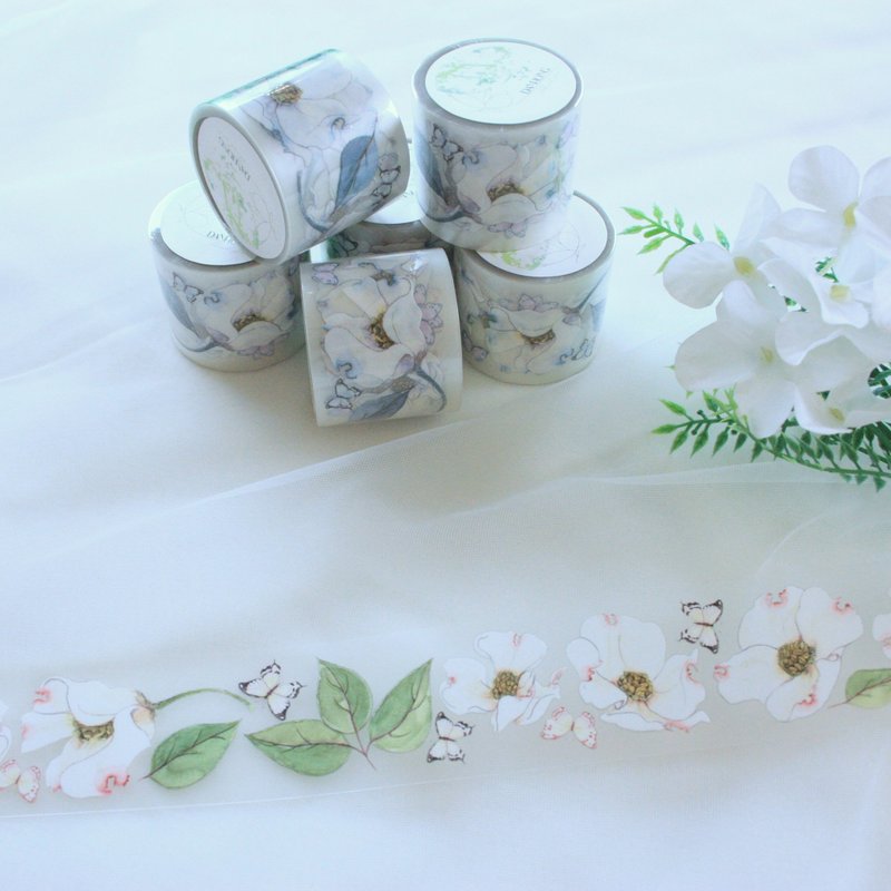 jin_Masking tape_flower_Butterfly garden - 貼紙 - 塑膠 